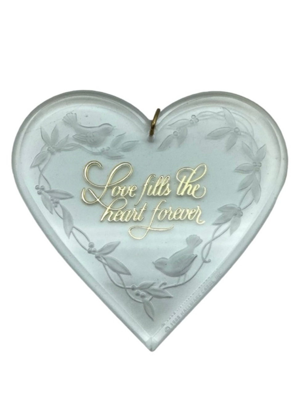 Hallmark 1988 “Love Fills the Heart” Acrylic Christmas Ornament
